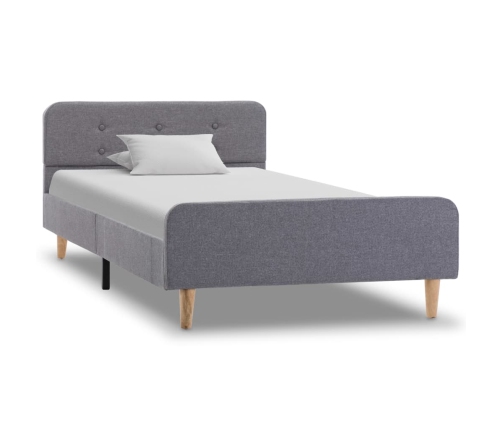 Estructura de cama sin colchón tela gris claro 90x200 cm