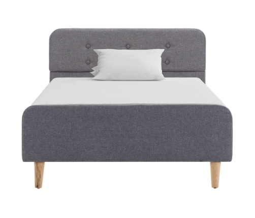 Estructura de cama sin colchón tela gris claro 90x200 cm