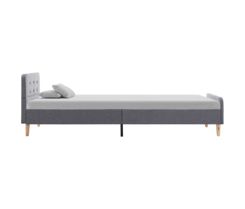 Estructura de cama sin colchón tela gris claro 90x200 cm