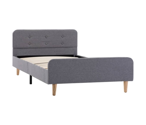 Estructura de cama sin colchón tela gris claro 90x200 cm