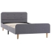 Estructura de cama sin colchón tela gris claro 90x200 cm