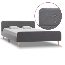 Estructura de cama de tela gris claro 120x200 cm