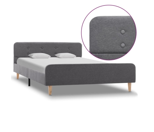 Estructura de cama de tela gris claro 120x200 cm