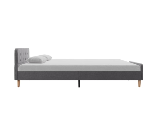 Estructura de cama de tela gris claro 120x200 cm