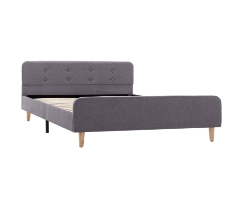 Estructura de cama de tela gris claro 120x200 cm