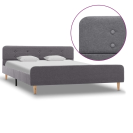 Estructura de cama de tela gris claro 140x200 cm