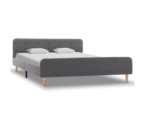 Estructura de cama de tela gris claro 140x200 cm