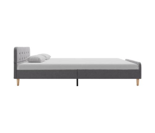 Estructura de cama de tela gris claro 140x200 cm