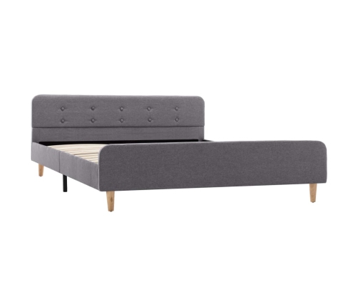 Estructura de cama de tela gris claro 140x200 cm