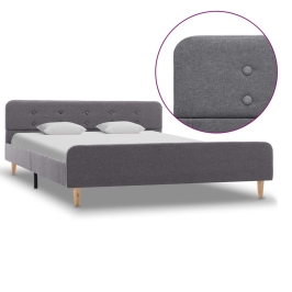 Estructura de cama sin colchón tela gris claro 160x200 cm