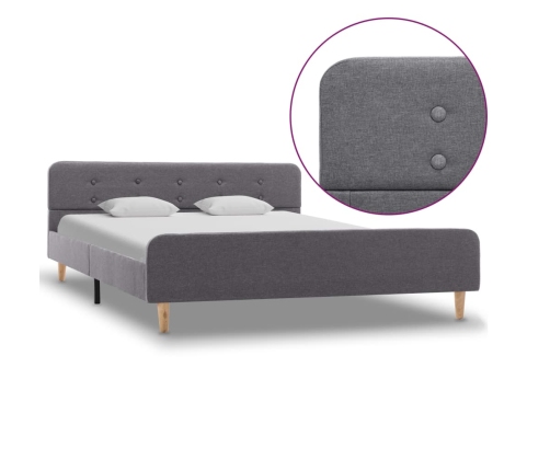 Estructura de cama sin colchón tela gris claro 160x200 cm