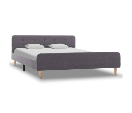 Estructura de cama sin colchón tela gris claro 160x200 cm