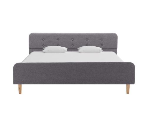 Estructura de cama sin colchón tela gris claro 160x200 cm