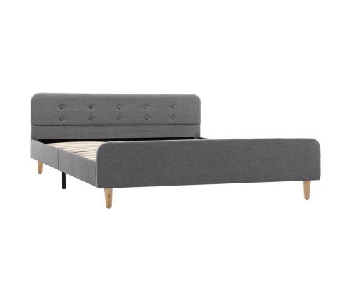 Estructura de cama sin colchón tela gris claro 160x200 cm