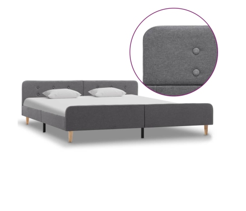 Estructura de cama de tela gris claro 180x200 cm