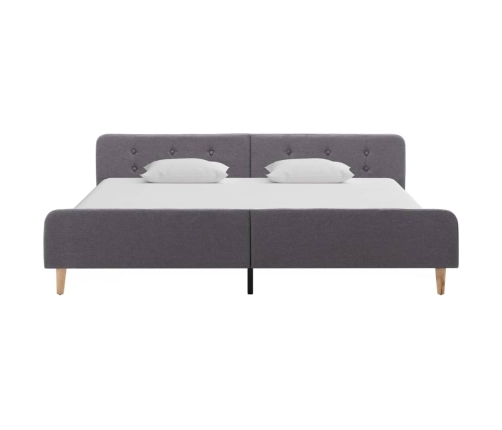 Estructura de cama de tela gris claro 180x200 cm