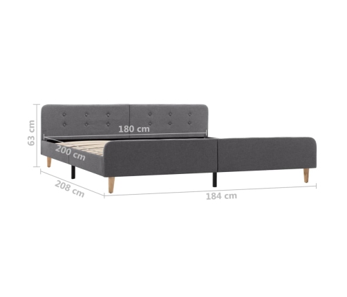 Estructura de cama de tela gris claro 180x200 cm