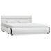Estructura de cama con LED cuero sintético blanco 140x200 cm