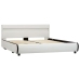 Estructura de cama con LED cuero sintético blanco 140x200 cm