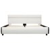 Estructura de cama con LED cuero sintético blanco 140x200 cm