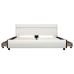 Estructura de cama con LED cuero sintético blanco 140x200 cm