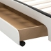 Estructura de cama con LED cuero sintético blanco 140x200 cm