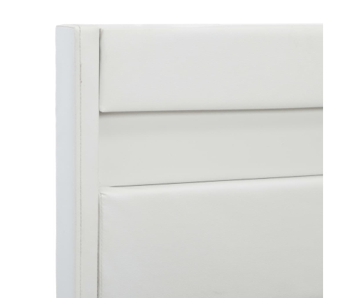 Estructura de cama con LED cuero sintético blanco 140x200 cm