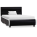 Estructura de cama con LED cuero sintético negro 100x200 cm
