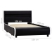 Estructura de cama con LED cuero sintético negro 100x200 cm