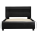 Estructura de cama con LED cuero sintético negro 100x200 cm