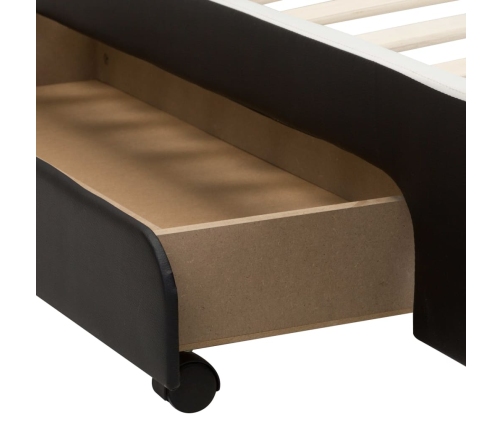 Estructura de cama con LED cuero sintético negro 100x200 cm