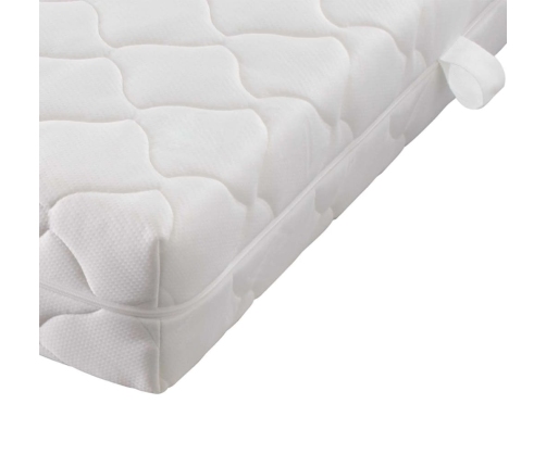 vidaXL Cama con colchón cuero sintético blanco 120x200 cm