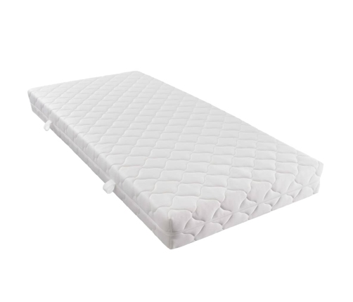 vidaXL Cama con colchón cuero sintético blanco 120x200 cm