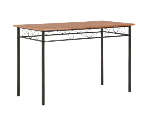 Conjunto de comedor de 5 piezas MDF y acero marrón