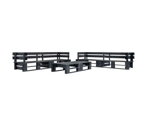 Set de muebles de jardín de palets 6 piezas madera negro