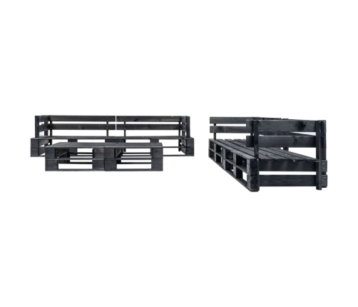 Set de muebles de jardín de palets 6 piezas madera negro