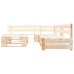 Muebles de palets de jardín con cojines arena 4 piezas madera