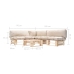 Muebles de palets de jardín con cojines arena 4 piezas madera