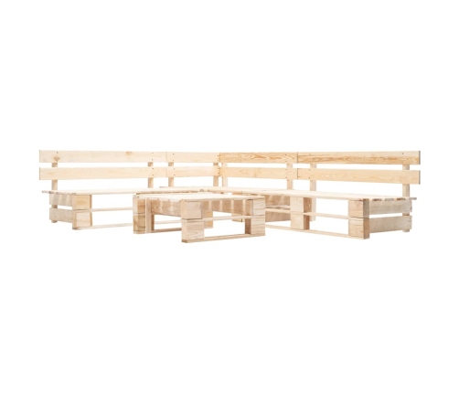 Muebles de palets de jardín con cojines grises 4 piezas madera