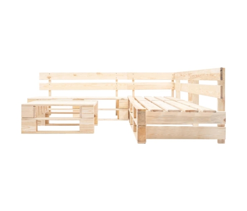Muebles de palets de jardín con cojines grises 4 piezas madera