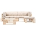 Muebles de palets de jardín con cojines arena 4 piezas madera