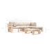 Muebles de palets de jardín con cojines arena 4 piezas madera