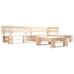 Muebles de palets de jardín con cojines arena 4 piezas madera