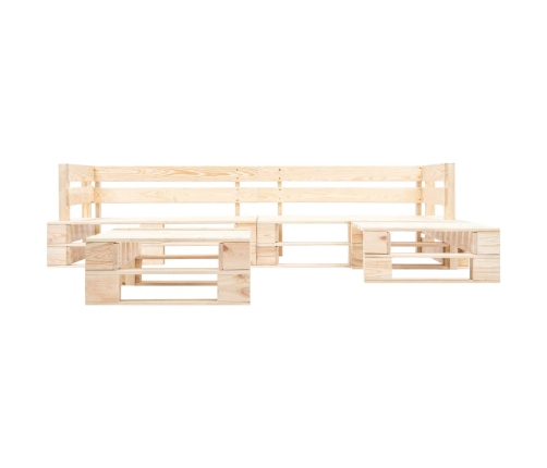 Muebles de palets de jardín con cojines arena 4 piezas madera