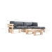 Muebles de palets de jardín con cojines arena 4 piezas madera