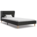 vidaXL Cama con LED y colchón arpillera gris oscuro 90x200 cm