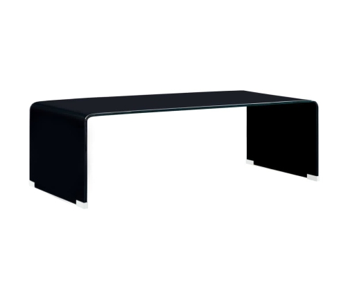 Mesa de centro de vidrio templado negro 98x45x31 cm