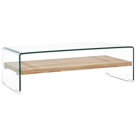 Mesa de centro de vidrio templado transparente 98x45x31 cm