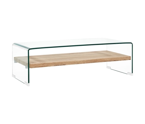 Mesa de centro de vidrio templado transparente 98x45x31 cm