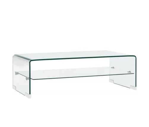 Mesa de centro de vidrio templado transparente 98x45x31 cm